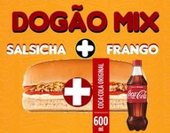Dogão Salsicha + Frango + Coca 600ml