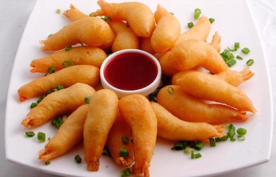 Bolinho de Abobora com Camarão
