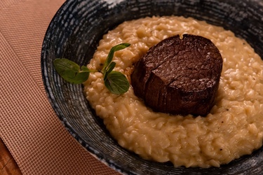 Risotto 4 Queijos com Medalhão de Mignon