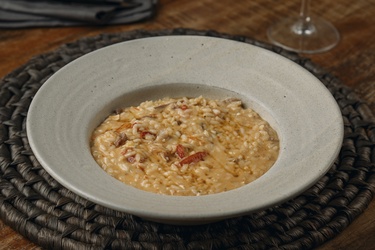 Risotto con Prosciutto di Parma, Brie e Miele Tartufato
