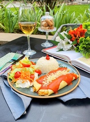 Panqueca de Frango com Requeijão