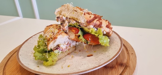 Baguete Suíça ao Creme de Bacon